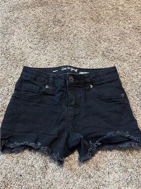 Cat & Jack Black Frayed Hem Denim Shorts